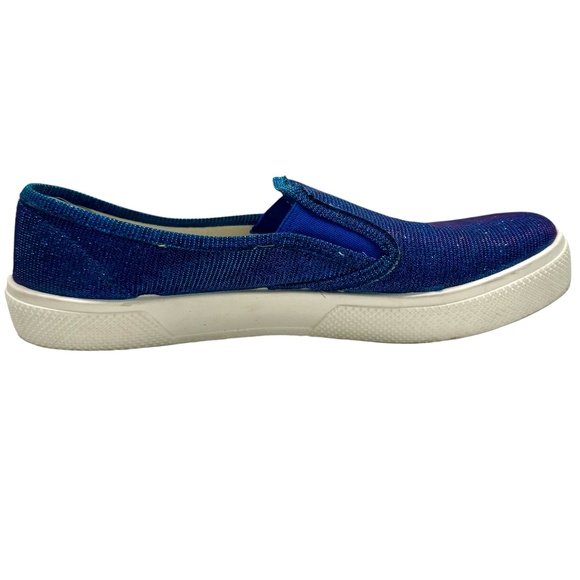 TOPSHOP BLUE/PURPLE IRIDESCENT SLIP ON TRAINER SNEAKERS - Picture 5 of 16